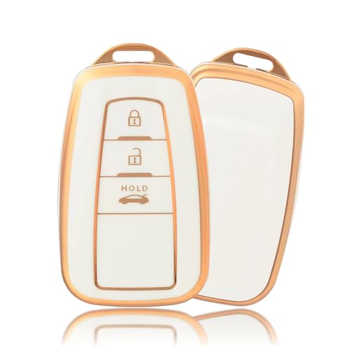 Capa protetora para chave de carro com 2/3 botões compatível com Toyota Prius Camry Corolla CHR C-HR RAV4 Land Cruiser Prado Hilux Capa protetora para chaveiro (acessório de reposição, não OEM)
