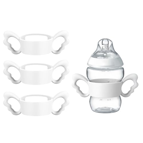 UWSTE 3Pack Baby Bottle Silicone Handles for Tommee Tippee Bottle, Easy Grip Lightweight Bottle Handle Small Hand Gripping for Self Feeding