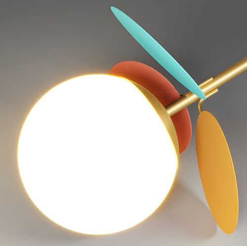 Plafond Light et lustre globe blanc sputnik à 6 lumières multicolores - 2