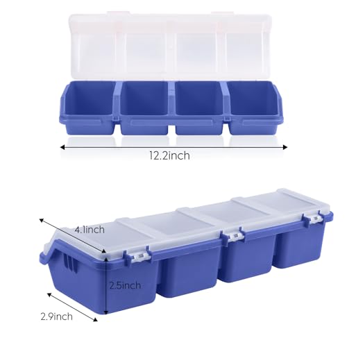 Boîtes de rangement à vis 4 compartiments avec couvercles hermétiques - 4