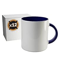 48 Tazze Da Sublimazione Bianche Con Interno Rosso - 350 Ml, Qualit&agrave; AAA, Microonde E Lavastoviglie Safe