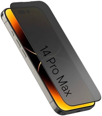 [HAYALET EKRAN KORUYUCU] For iPhone ile uyumlu Privacy Gizli Kırılmaz Cam Tam Kaplayan Su İtici Safir Ekran Koruyucu + Uygulama Bezleri (Hayalet, 14 Pro Max) - Görsel 1