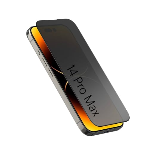 [HAYALET EKRAN KORUYUCU] For iPhone ile uyumlu Privacy Gizli Kırılmaz Cam Tam Kaplayan Su İtici Safir Ekran Koruyucu + Uygulama Bezleri (Hayalet, 14 Pro Max)