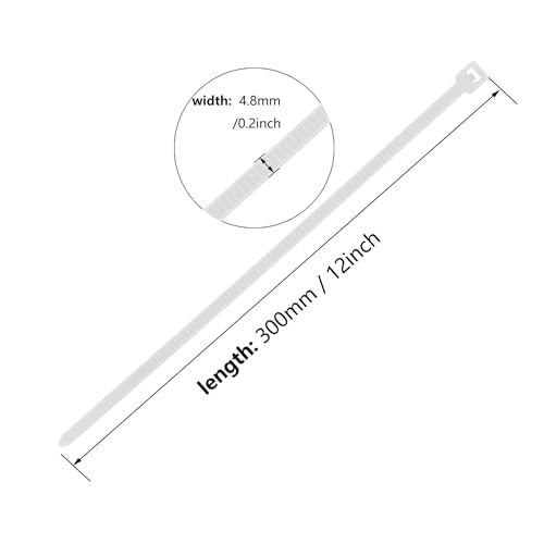 Image of Armpow 12 Inch Zip Ties Red 1000 PCS, 50 Lbs- Heavy Duty Tensile Strength, Nylon PA66 UV Resistant Cable Ties for Indoor and Outdoor Use - Ideal for object bundling and fastening