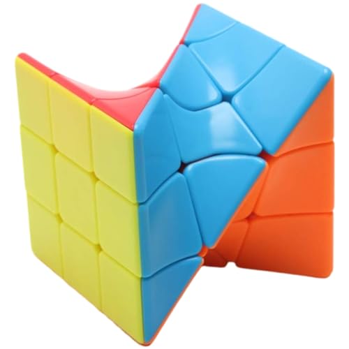 Image of Hawkister 3x3x3 Middle Curve Twisted Magic Cube | Stickerless Twist Shape Mod Speed Cube | 90-Degree Angled Design, Smooth Turning Eco-Friendly ABS Logic Brain Teaser for Kids & Adults
