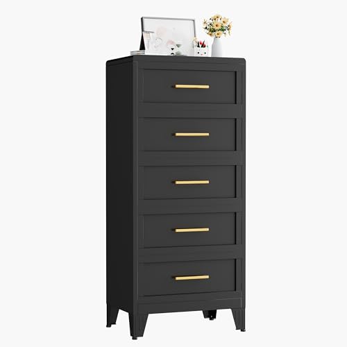 Metal Dresser Tall Narrow Dresser for Bedroom Chest, 53.46