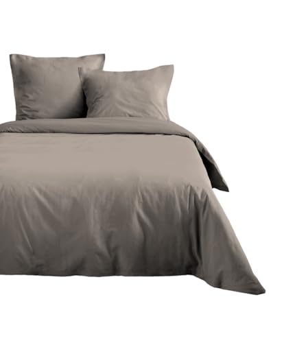 STOF – Funda nórdica – 200 x 200 cm – 100% algodón con certificación Oeko-Tex – Color lino – Modelo Eden – Ropa de cama para el hogar – Suave y cómoda – Ideal para cama doble estándar – 2 personas