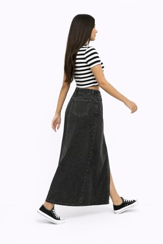 Image of ODDMONKEY Women High Waist Denim Skirt | Skirt for Women | Long Straight Fit Skirt |Long Skirt for Women