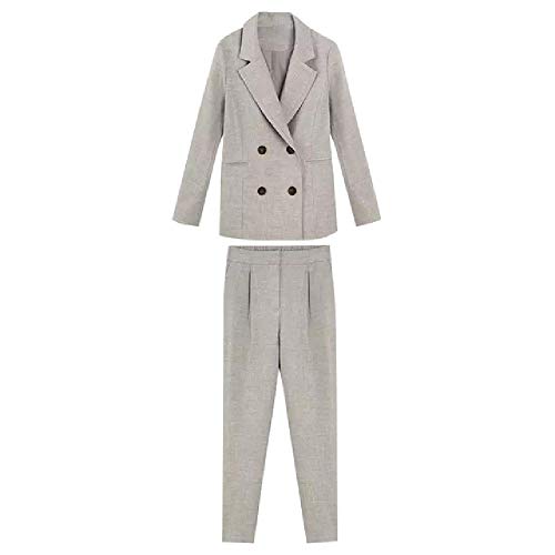 nobrand Tailleur Pantalone da Donna   Primi Nuovi Abiti Casual   Stile Doppio Petto Set Due Pezzi