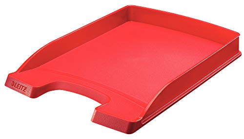 Leitz Briefkorb Flach A4, Briefablage in Premium-Qualität, Stapelbares Ablagefach als Schreibtisch-Organizer, Kombinierbar mit Plus-Serie, Rot, 52370025 Leitz Briefkorb Flach A4, Briefablage in Premium-Qualität, Stapelbares Ablagefach als Schreibtisch-Organizer, Kombinierbar mit Plus-Serie, Rot, 52370025