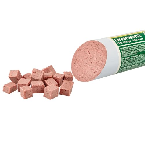 Schecker Hundesnack - Hunde Leberwurst 5 x 200g - Hundewurst mit Hühnerfleisch