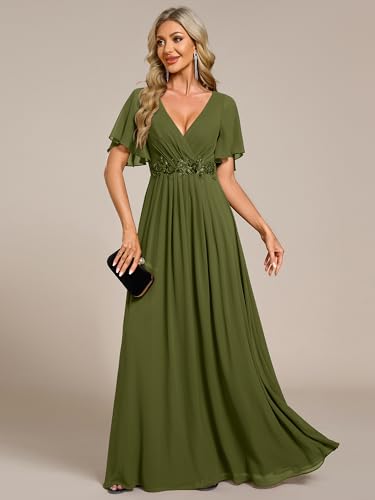 Image of Ever-Pretty Womens V Neck Applique Mother of the Bride Dresses Formal Dress
