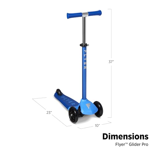 Image of Flyer Glider Pro, Radio Flyer Lean to Steer Kids Scooter, Blue, for Kids Ages 5+ Years