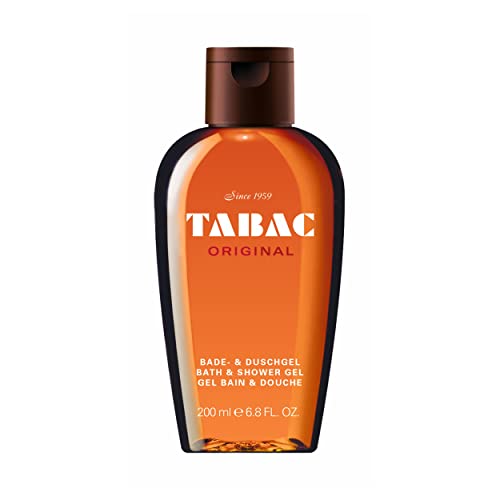 Tabac Original Bath & Shower Gel for Men 200ml - Classic Masculine Fragrance with Spicy Woody & Musky Notes - Nourishing Formula for Freshness and Skin Hydration