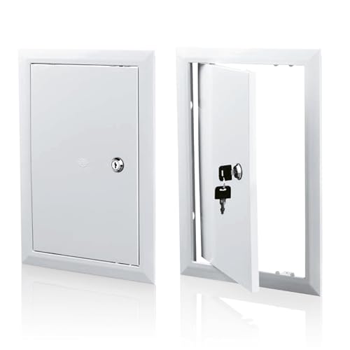 AIROPE Sportello di Ispezione 400x600 mm in ABS Plastica con Serratura a Chiave,Apertura Laterale Sinistra/Destra,Pannelli di Accesso per Contatore d'Acqua,Soffitto,Vasca,Scatole Fusibili