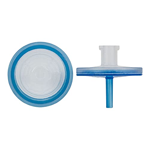 Image of MACHEREY-NAGEL 729037 CHROMAFIL RC Syringe Filter, Top: Colorless, Bottom: Blue, 0.45m Pore Size, 15 mm Membrane Diameter (Pack of 100)