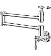 ARCORA Pot Filler Faucet, Traditional Chrome Pot Filler Wall Mount Commercial Stove Faucet with D...