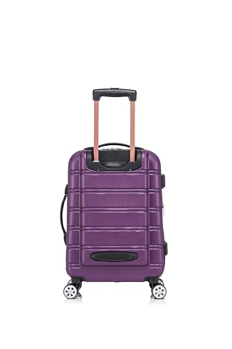 Image of Rockland Melbourne Hardside 2 Piece Expandable Spinner Wheel Luggage Set, Carry-On 20 inch and Tote 14 inch, Purple