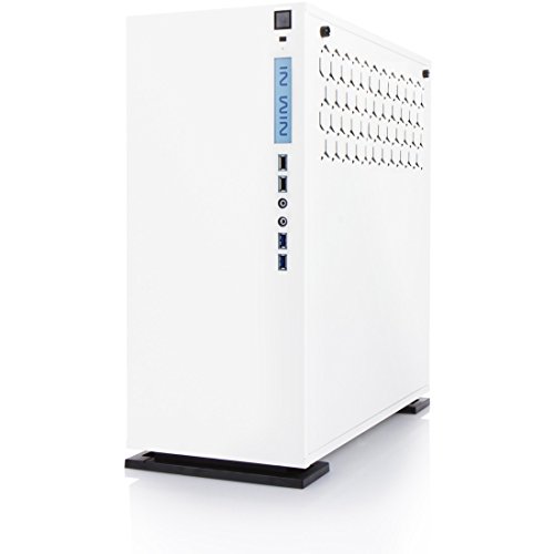 IN WIN 303 White ATX Mid Tower Computer Case with Tempered Glass, White