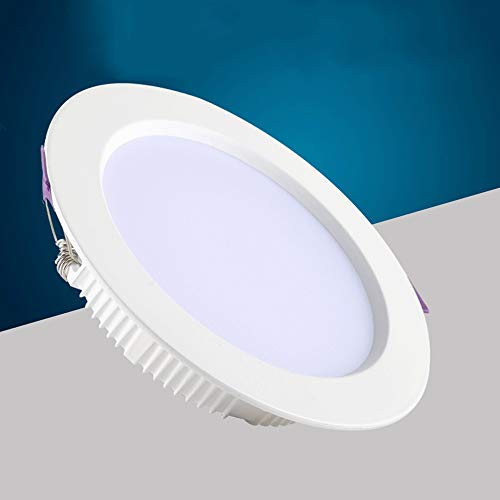 Panel LED redondo empotrable para techo, downlight de 7W, 9W, 14W, 20W, lámpara puntual para dormitorio, cocina, iluminación interior, delgado, AC85-265V (Color: 4000K (luz neutra), Tamaño: 20W)