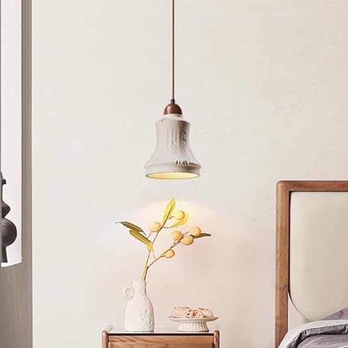 Lámpara colgante de madera marrón y cemento para crear un ambiente acogedor en tu sala de estar 6