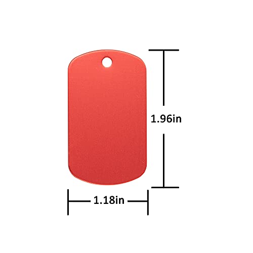 Image of StayMax Aluminum Blank Tags Stamping Blanks 25 Pack (Red)
