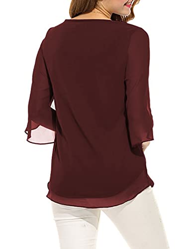 Image of PLADO Women's and Girls Georgette Top Maroon
