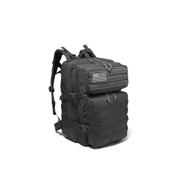 Tactical-Backpack-for-Men-Bug-Out-Bag-Army-Assault-Pack-Rucking-Backpacks-45L-MOLLE-Military-3-Day-Hiking-Treeking-RucksackBlack ONE WVW PIN Tactical Backpack for Men Bug Out Bag Army Assault Pack Rucking Backpacks 45L MOLLE Military 3 Day Hiking Treeking Rucksack(Black)
