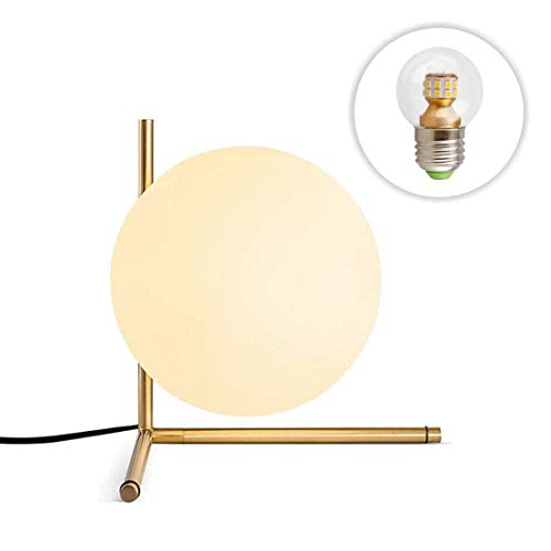 Image of BOKT Frosted White Glass Globe Lamp Shade Replacement Milk Glass Ball Lampshade Cover Opal Sphere Shade for Pendant Light, 7.9 inch Diameter (White)