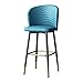 LXHLHWXF Obrotowe stołki barowe, nowoczesny skandynawski stołek stołkowy z PU, metalowa rama, kuchenny stołek barowy z oparciem i podnóżkiem, łatwy w montażu (rozmiar: 65 cm, kolor: niebieski)