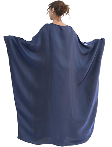 Image of Dubai Bat Sleeve Dress Shiny Robe for Women Muslim 1pc Abaya Eid Prayer Clothes Soft Dubai Travel Party Dress Maxi Abaya