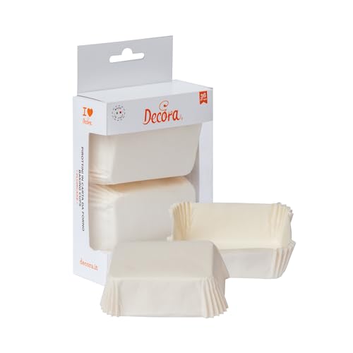 DECORA, 0339880 Pirottini per Mini-Plumcake, Comodissimi per Cuocere, Presentare e Regalare PlumCake, Resistente fino a 220°, Made in Italy, Colore BEIGE 36 PZ.