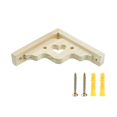 Mcredy 2021FY1873 2 Pcs Wood Shelf Bracket,6 Inch Triangle Wall Mount L Bracket Shelf Support,Heart Wooden Floating Shelf Supports thumb #1