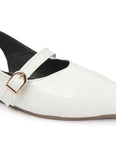 Image of SilverArrow Women's Sleekmuse Fashion Sandals|Mule Flats with Buckle Closure |Casual Wear