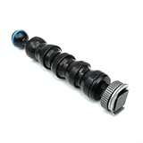 Yuanpgky Flexibler Lichtarm für Unterwasserkamerahalterung mit Kugelkopf und Blitzschuh, 4/6/8/10 Gelenk SS316 & PP-Kunststoffarm für Scuba-Fotografie (schwarz) (4 Gelenke)