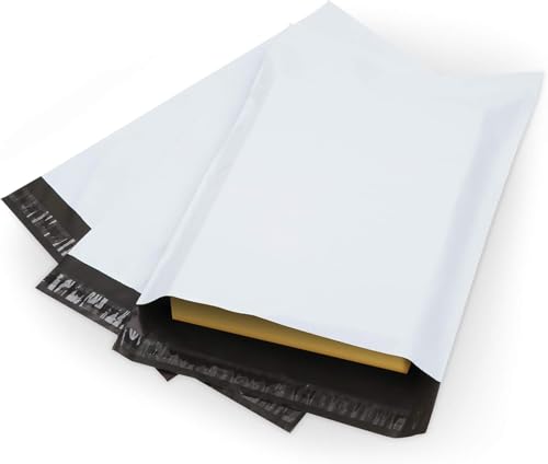 Image of Porpoise Tamper Proof Courier Bags 6.5 inch x 8 inch 100 Pieces White Poly Mailers Self Adhesive Shipping Bags with POD Jacket for Ecommerce Packaging Parcel Packing (100, 6.5 inch * 8 inch)