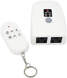 Teklectric Indoor Remote Control Outlet with Countdown Timer, 100 FT Range Wireless Auto Shut Off Safety Outlet for Appliances & Electrical Devices, Christmas Lights - 1000 Watt 15A Heavy Duty