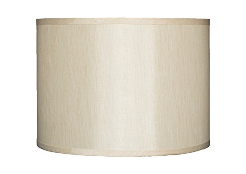 Urbanest Faux Silk Drum Lampshade, 14-inch By 14-inch By 10-inch, Cream, Spider Fitter