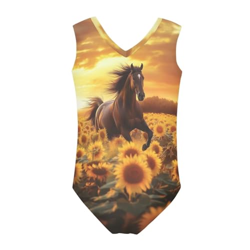 Image of Xpyiqun Swimsuits for Girls 3-14 V Neck Sleeveless Bathing Suit Summer Sport One Piece Swimwear Beach Swimming