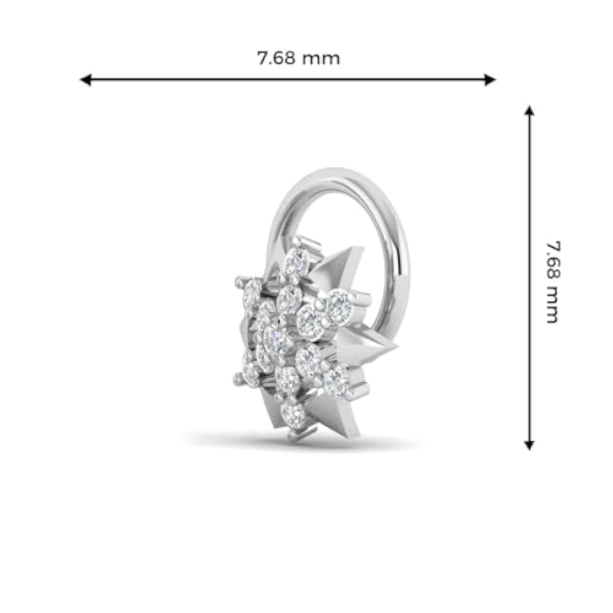 Women's 925 Sterling Silver 18K Gold Plated Sunshine Glow Nose Pin