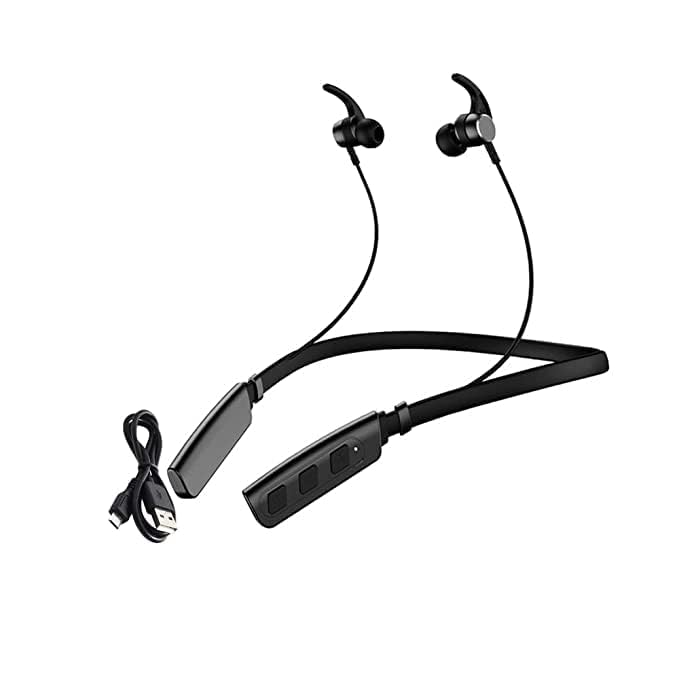 Wireless Bluetooth B-235 Neckband with Mic Powerful Stereo Sound Quality Bluetooth Headset (Black, True Wireless)