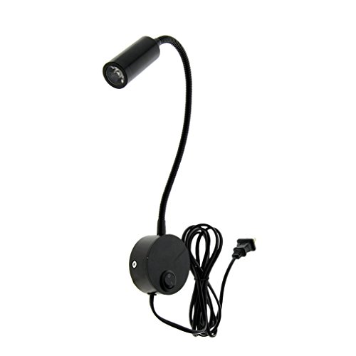 Flexible Gooseneck Wall Mount Reading Lamp Light Led Wall Sconce Lamp Lighting for Bedroom Bedside Reading 3 Watts (Warm White Lighting)