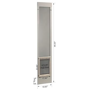   Ideal-Pet-Products-Aluminum-Pet-Patio-Door-Adjustable-Height-77-58-to-80-38-15-x-20-Flap-Size-White