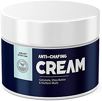 Azani Natural Anti Chafing Cream | Intimate Area Cream | Multi-Purpose Healing Cream for Rashes, Blisters, Thigh Rub, Itchy & Sore Skin from Sports & Fitness Activities | Multani Mitti, Shea Butter & Gotukola (Men & Women) - 1.76 OZ