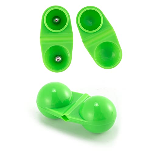 Alwonder 20-Pack Fishing Double Rattle Beads, Catfish Rig Catfishing Tackle Portable Plastic Fishing Attractants Beads Bells Accessory for Catfish Striper Bass Pompano Green