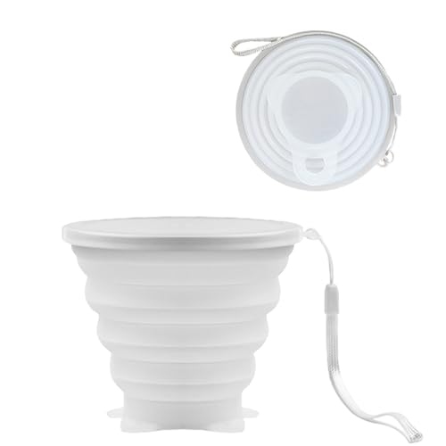 Intatikoo Silicone Collapsible Cups for Camping Travel,Small Portable Backpacking Camping Cup for Outdoor,Reusable Folding Travel Cup,270ml,Graduated(Transparent)
