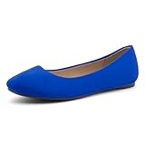 Herstyle Ever Memory Women's Ballet Flats Dressy Flat Shoes Almond Toe Ballerina Comfortable Slip-On Casual Flats for Daily Wear Work Office and Party, 3019Royalblue, Size 10.0