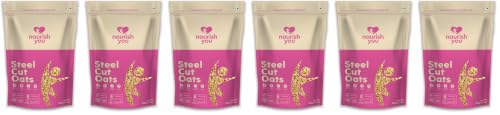 Image of NOURISH YOU Steel Cut Oats | Gluten Free Oats | High in Iron & Fibre | Healthy Protein Breakfast Oatmeal | Diet food for Weight Management | 1.5 KG (Pack of 6)