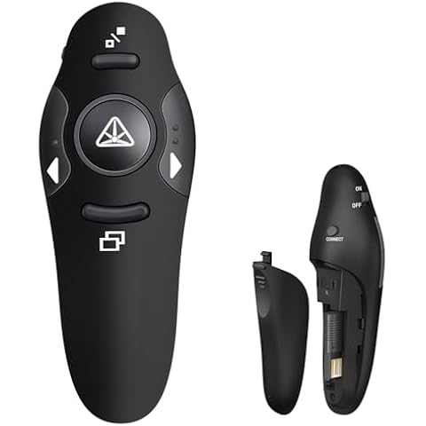 Wireless Presenter Remote with Switch Windows, USB Presentation Clicker RF 2.4GHz Clicker for Powerpoint Presentations, Pointer for Classroom, Wireless Presentation Clicker for Mac, Laptop, Computer Cover