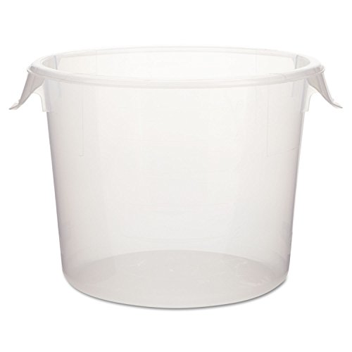 Image of Rubbermaid Commercial Products Plastic Round Food Storage Container with Bail Handle, 6 Quart, Clear, High Temperature Range Food Organization /Storage for Wet /Dry Food in Kitchen /Restaurants /Cafeteria